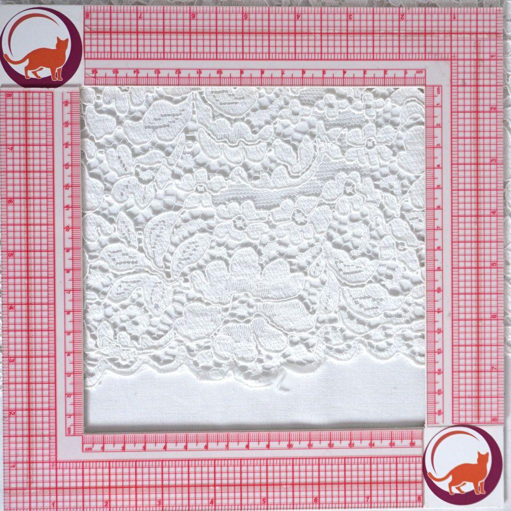 Spitze mit Baumwolle und Bogenkante ecru